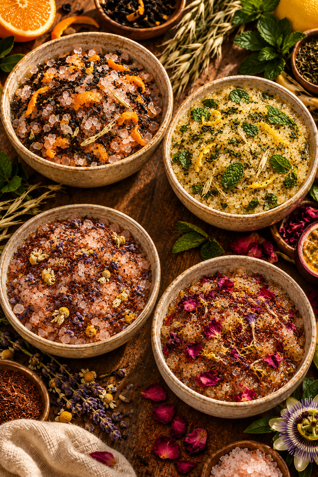 Luxury Botanical Tea Body Scrubs